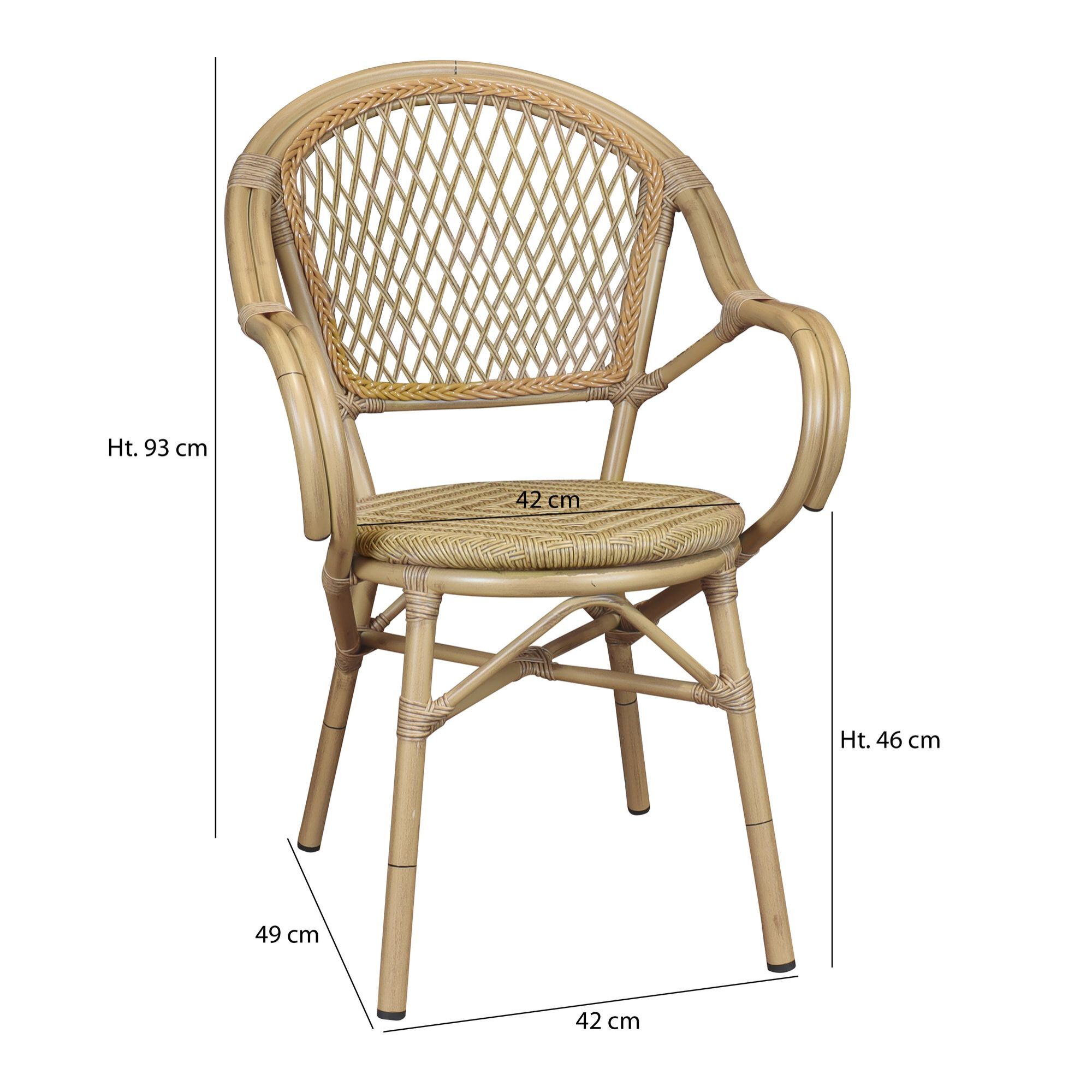 Lot de 2 fauteuils de table en rotin synthétique CAPRI