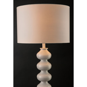 Lampadaire Tomasucci VANITY, en coton et acier, blanc, 45 × 45 × 170 cm