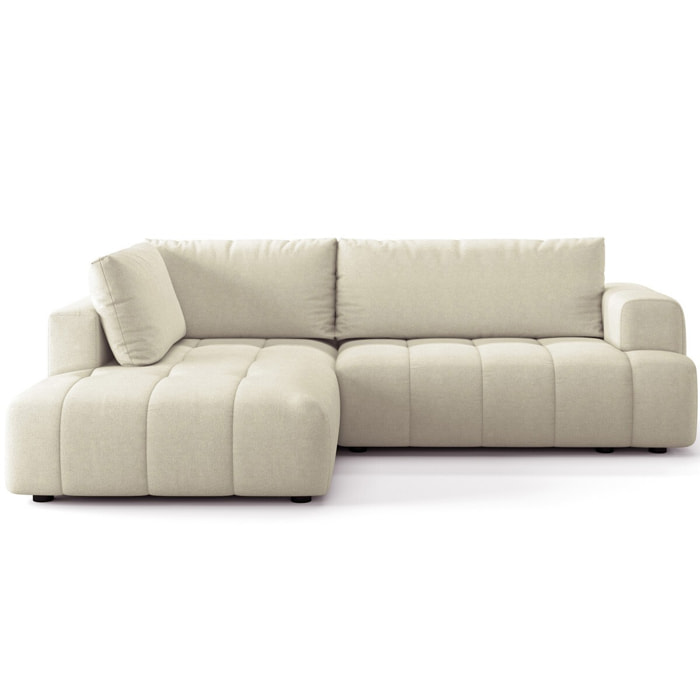 Canapé d'angle gauche convertible 4 places en tissu chenille - ouverture rapide - BRERA