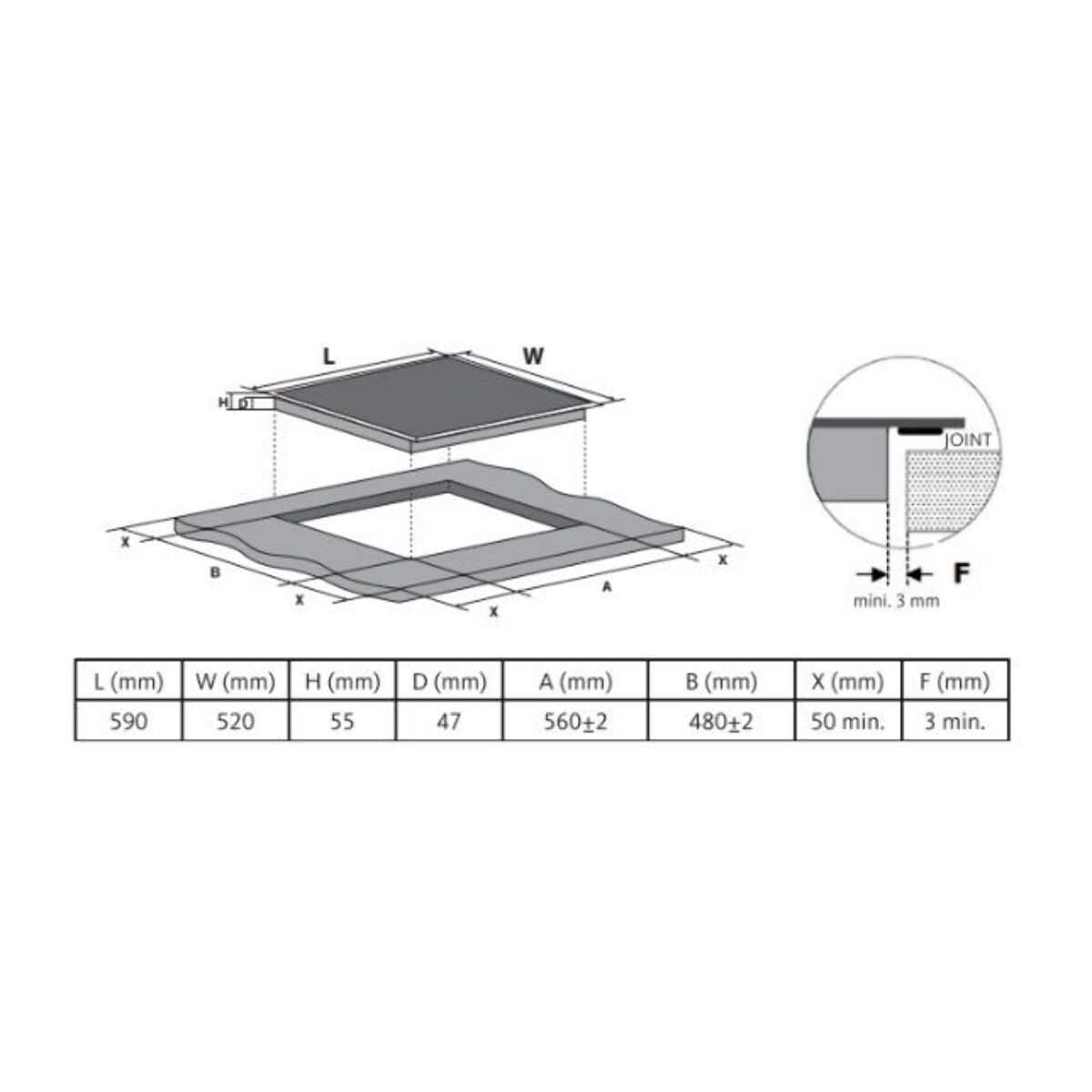 Table vitrocéramique LISTO TVL32c