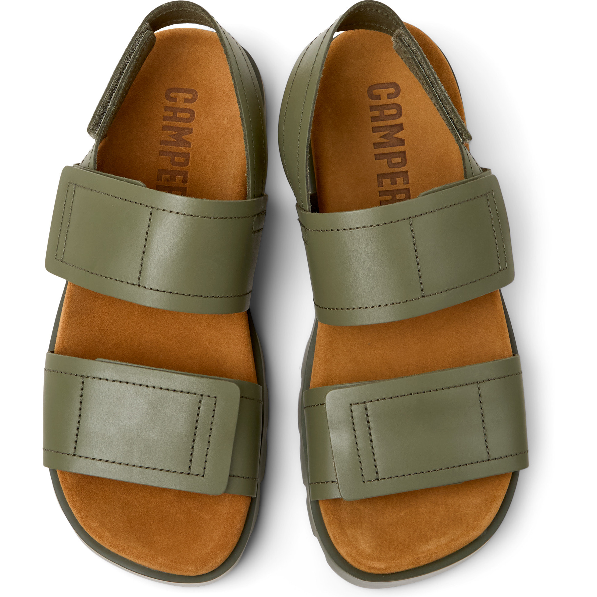 Sandalias - CAMPER Brutus Sandal - Verde - Cuero liso