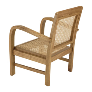 DAK - Fauteuil marron clair Mindi et cannage