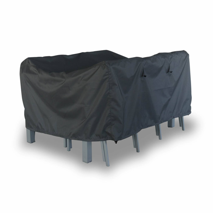 Housse de protection 150x125cm gris foncé - Bâche rectangulaire en polyester enduit PA pour tables de jardin Capua 150. Chicago 210 et Orlando