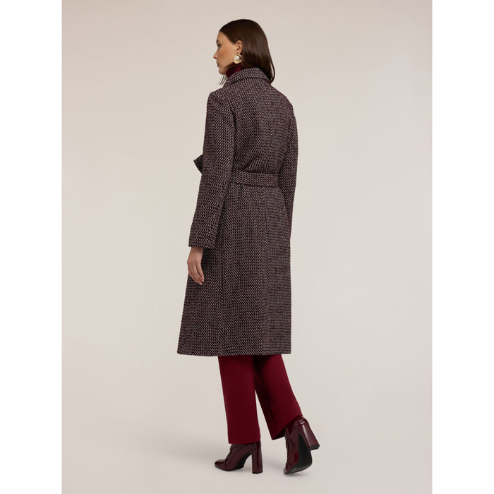 Motivi - Cappotto sartoriale con cintura - Bordeaux