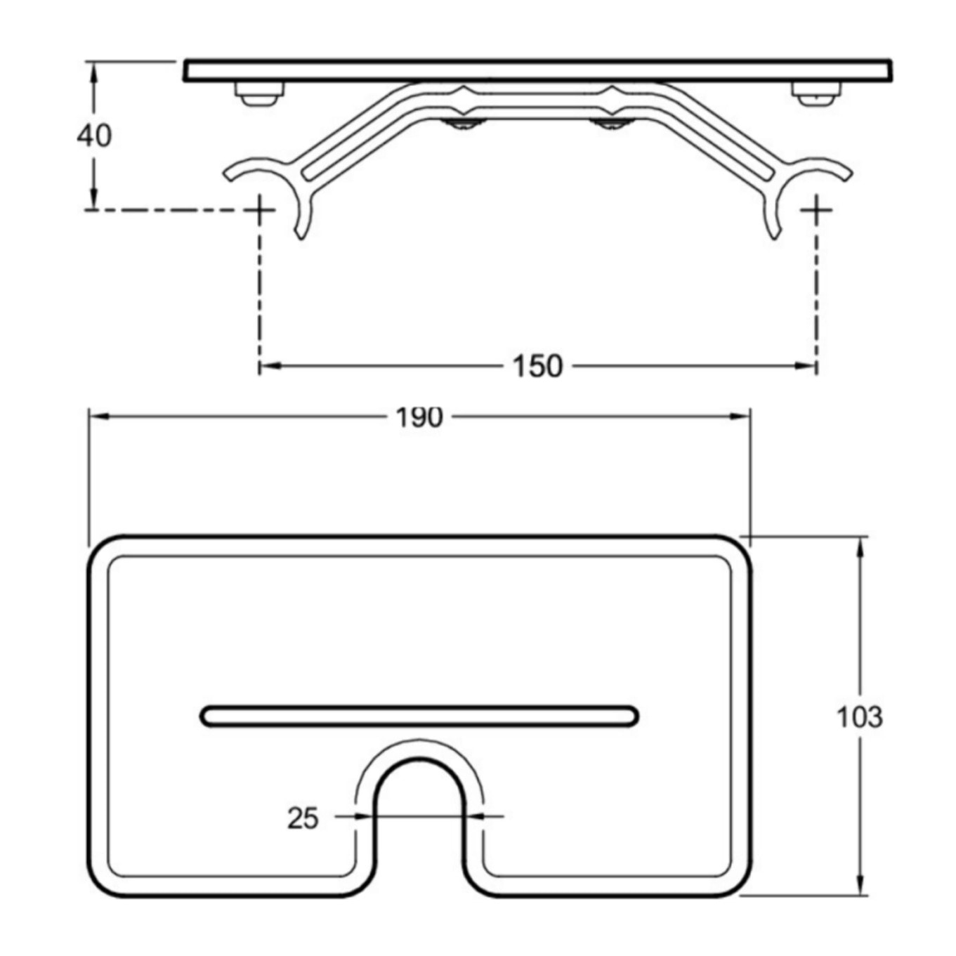 Tablette de douche antiglisse Metro chromé