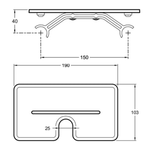 Tablette de douche antiglisse Metro chromé