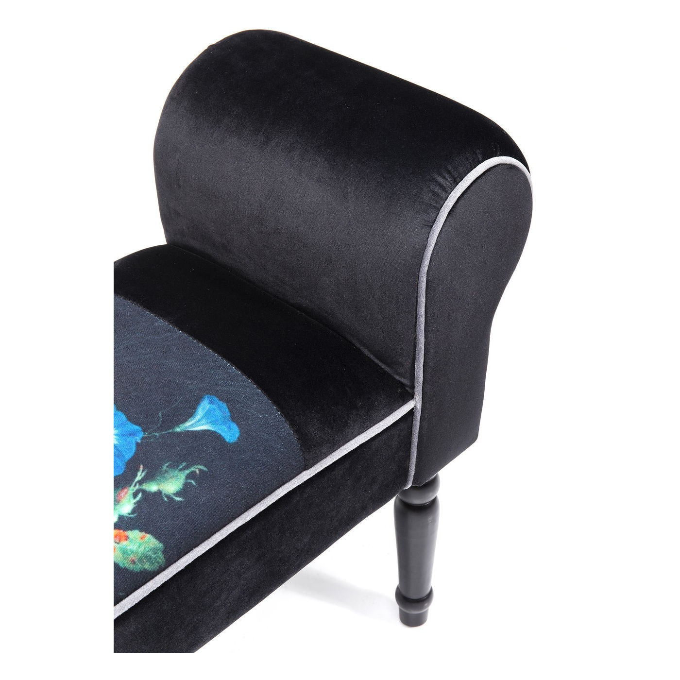 Banc Wing velours noir fleurs Kare Design