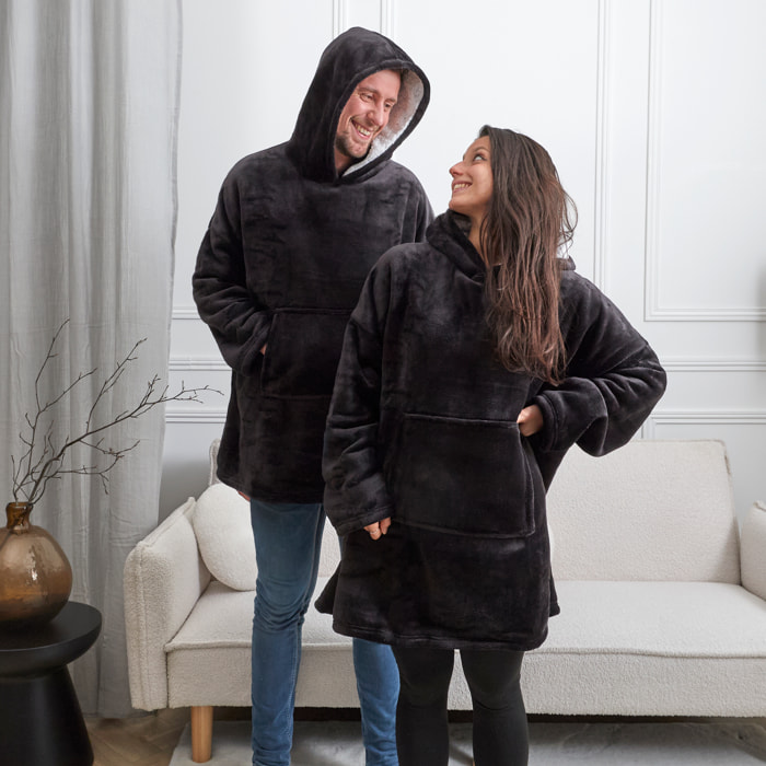 Plaid - HOME DECO FACTORY - Noir - Ultraconfortable - Cocooning