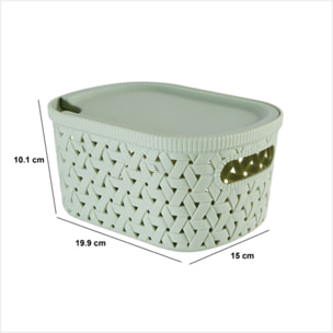 Panier "Tressy" en plastique sauge 2,3L