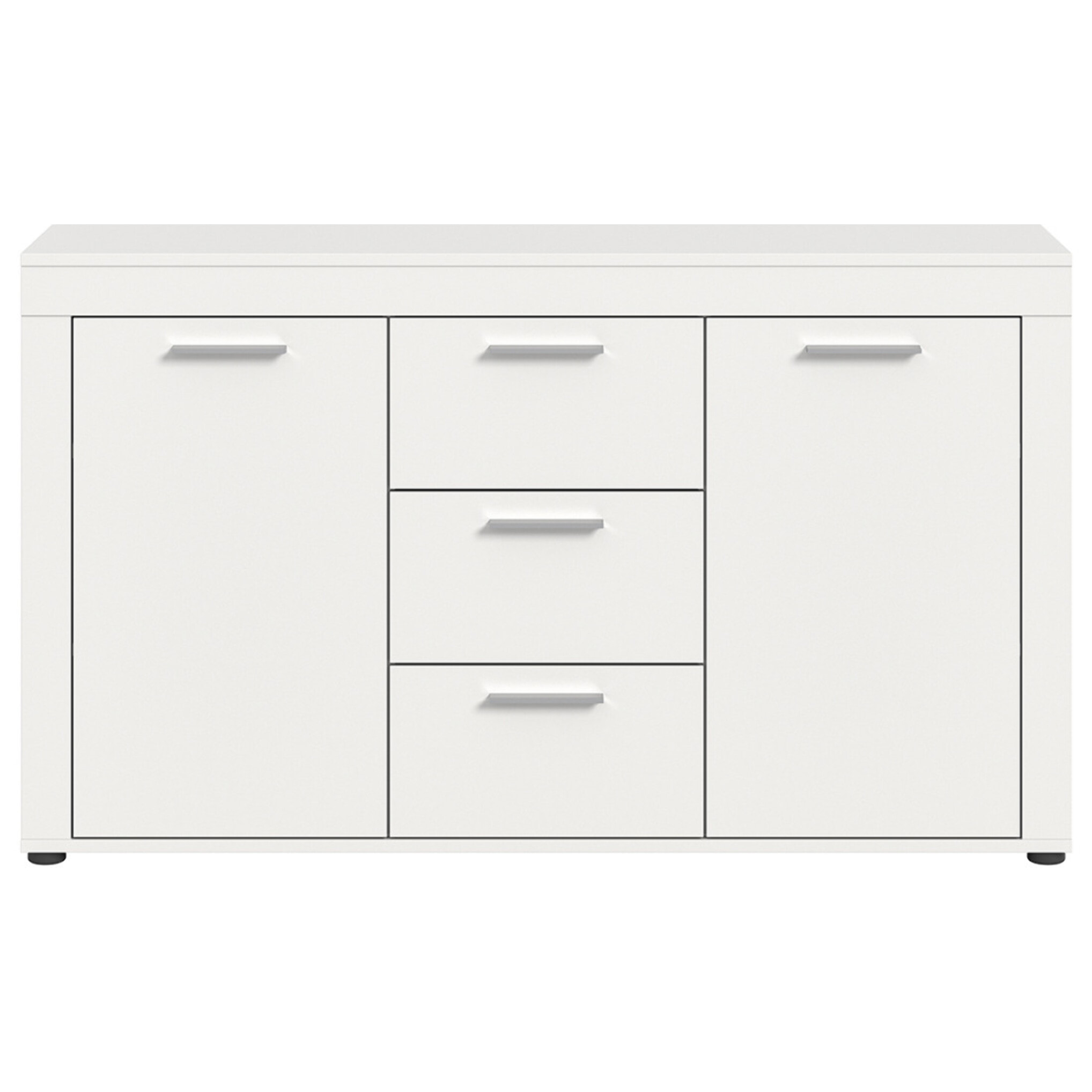 Stafford - buffet bas - blanc - 3 tiroirs et 2 portes - 125 cm - Blanc