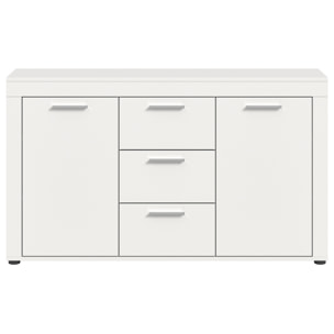 Stafford - buffet bas - blanc - 3 tiroirs et 2 portes - 125 cm - Blanc