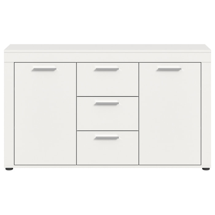 Stafford - buffet bas - blanc - 3 tiroirs et 2 portes - 125 cm - Blanc