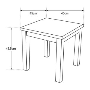 Table d'appoint carrée en teck 45cm JAVA