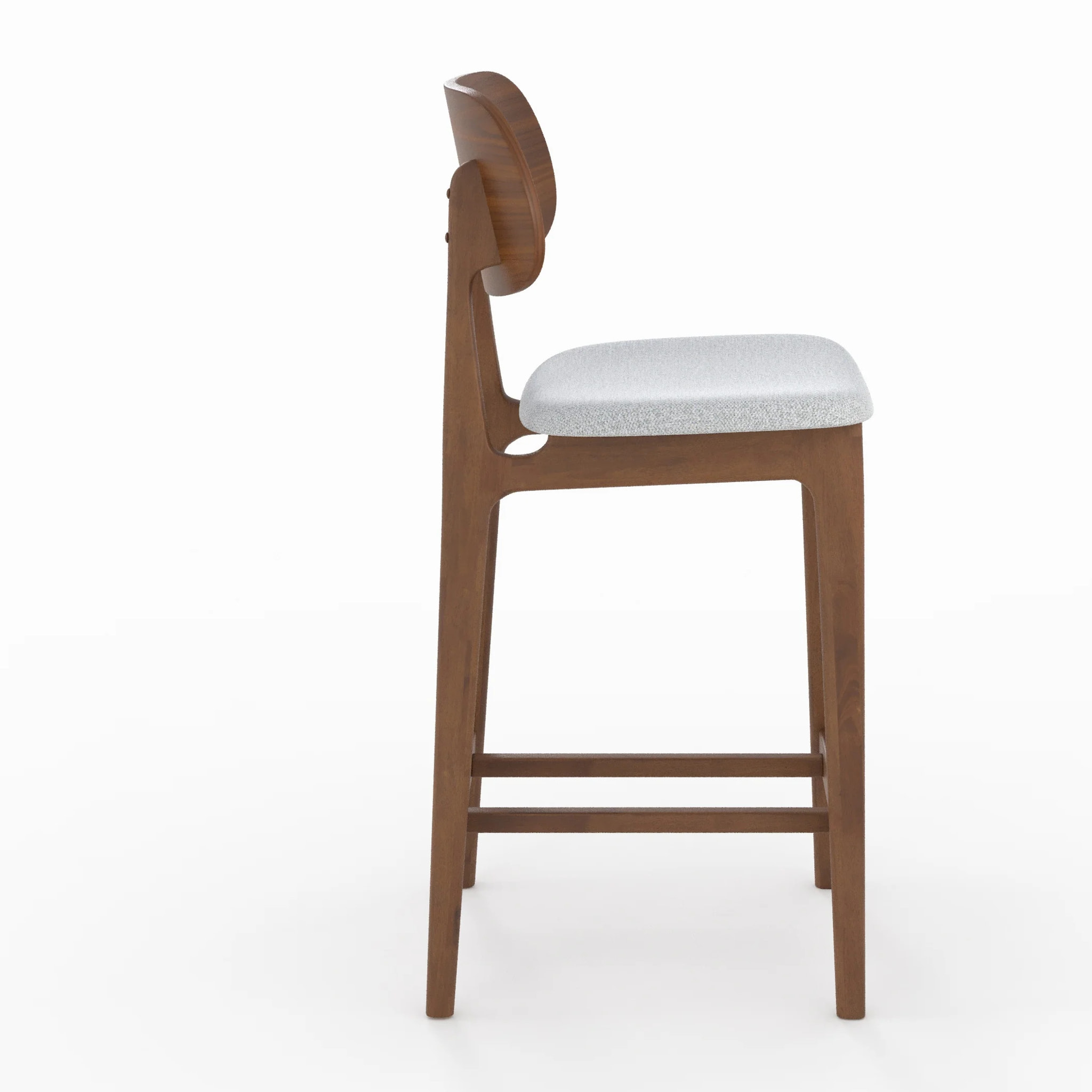 Lot de 2 chaises pour îlot central 66 cm en bois et tissu gris - Charlize