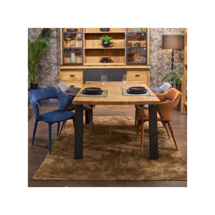 Chaise en velours avec accoudoirs - VALENTINA
