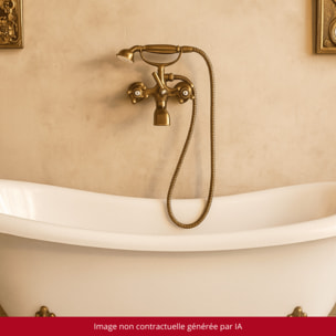 Mélangeur bain douche + flexible + douchette + support PAINI Tiffany Vieux Bronze