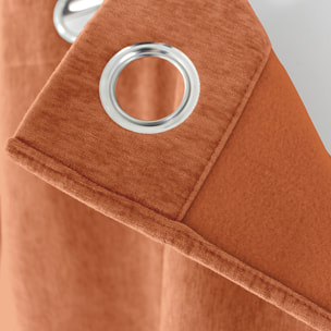 Rideau thermique en velours doublé polaire - Cuivre