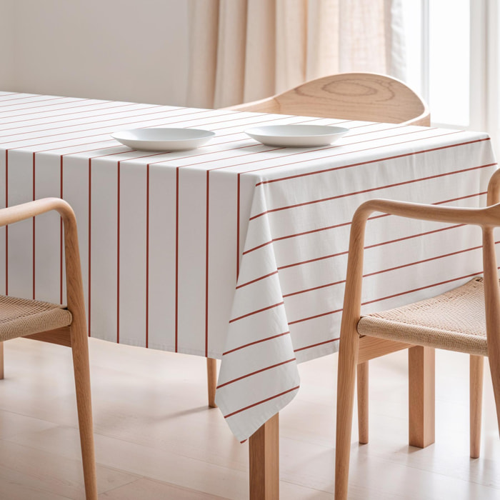 Nappe imprimée anti-tâches MAUI TERRE CUITE