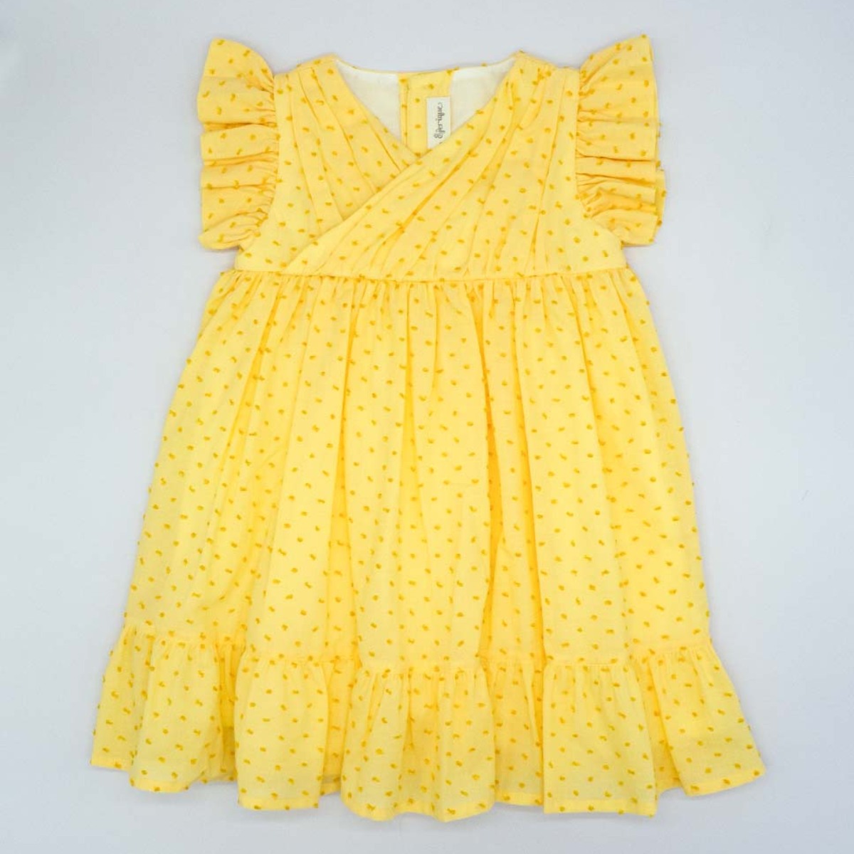 VESTIDO CUERPO FRUNCIDO PLUMETI AMARILLO