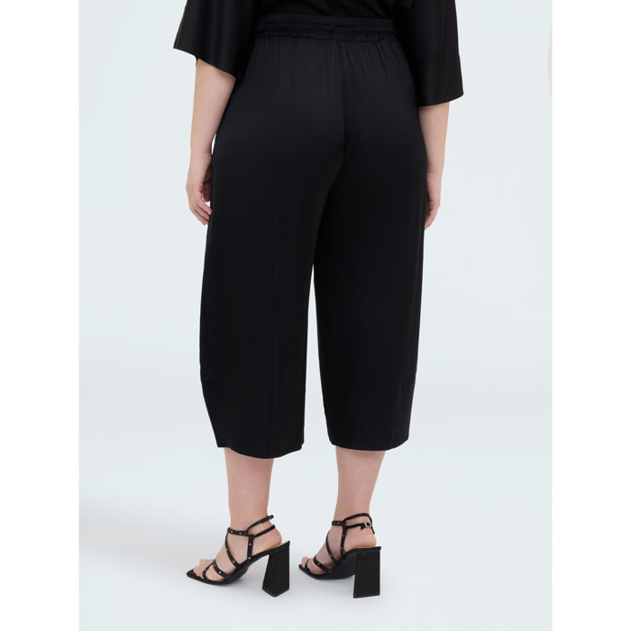 Fiorella Rubino - Pantaloni Balloon in raso stretch - Nero