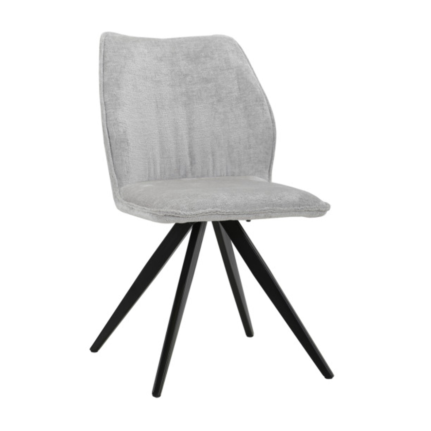 Chaise ergonomique velours et pieds croix métal - 3 coloris - LISBONNE