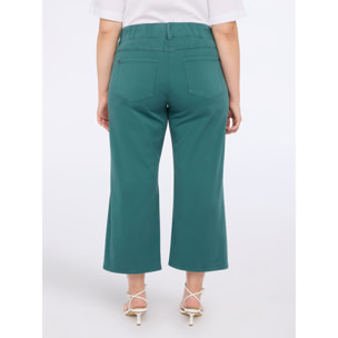 Fiorella Rubino - Pantaloni cropped in misto cotone - Verde