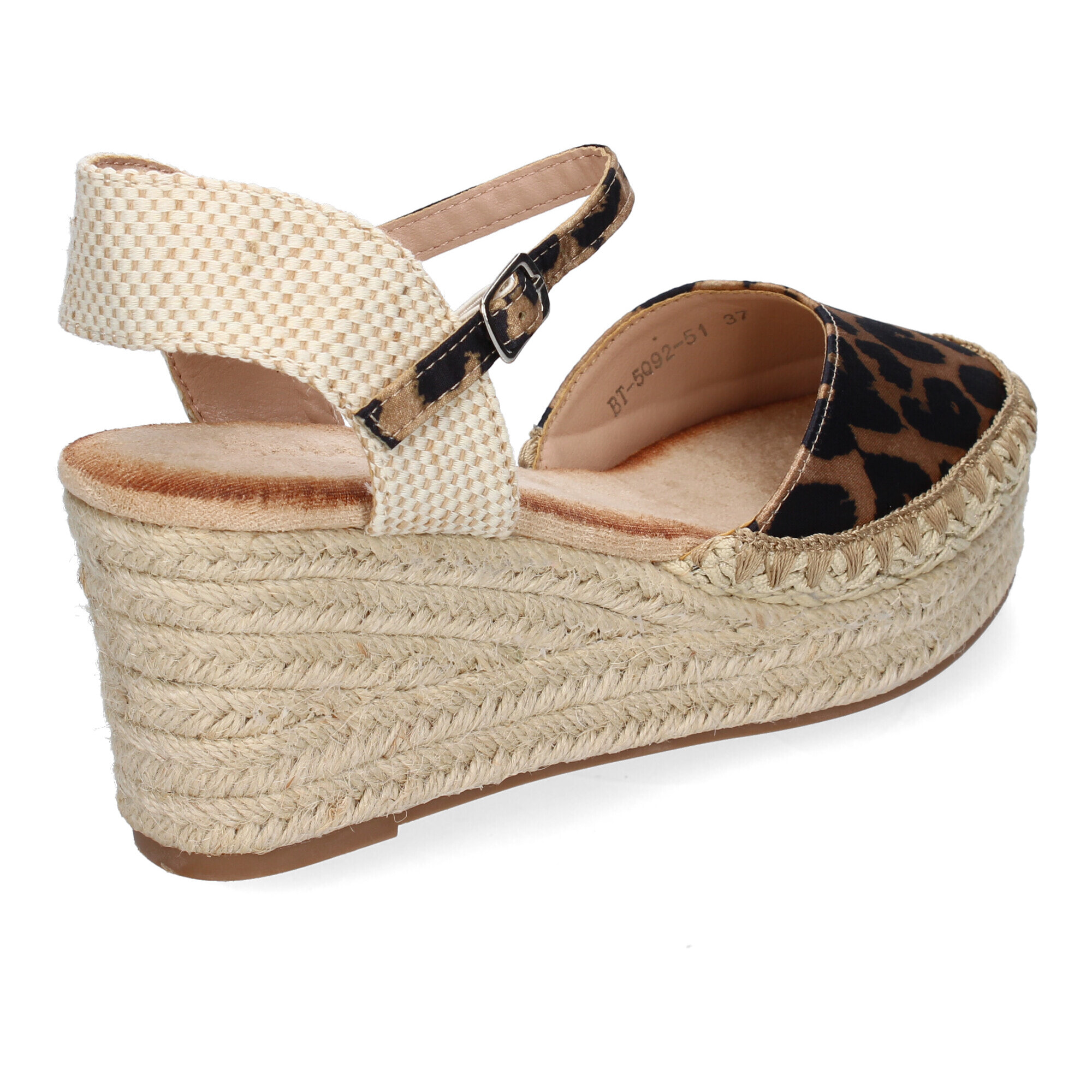 Sandalia de Cuña de Yute para Mujer, Comodas y Elegantes con Detalles Trenzados