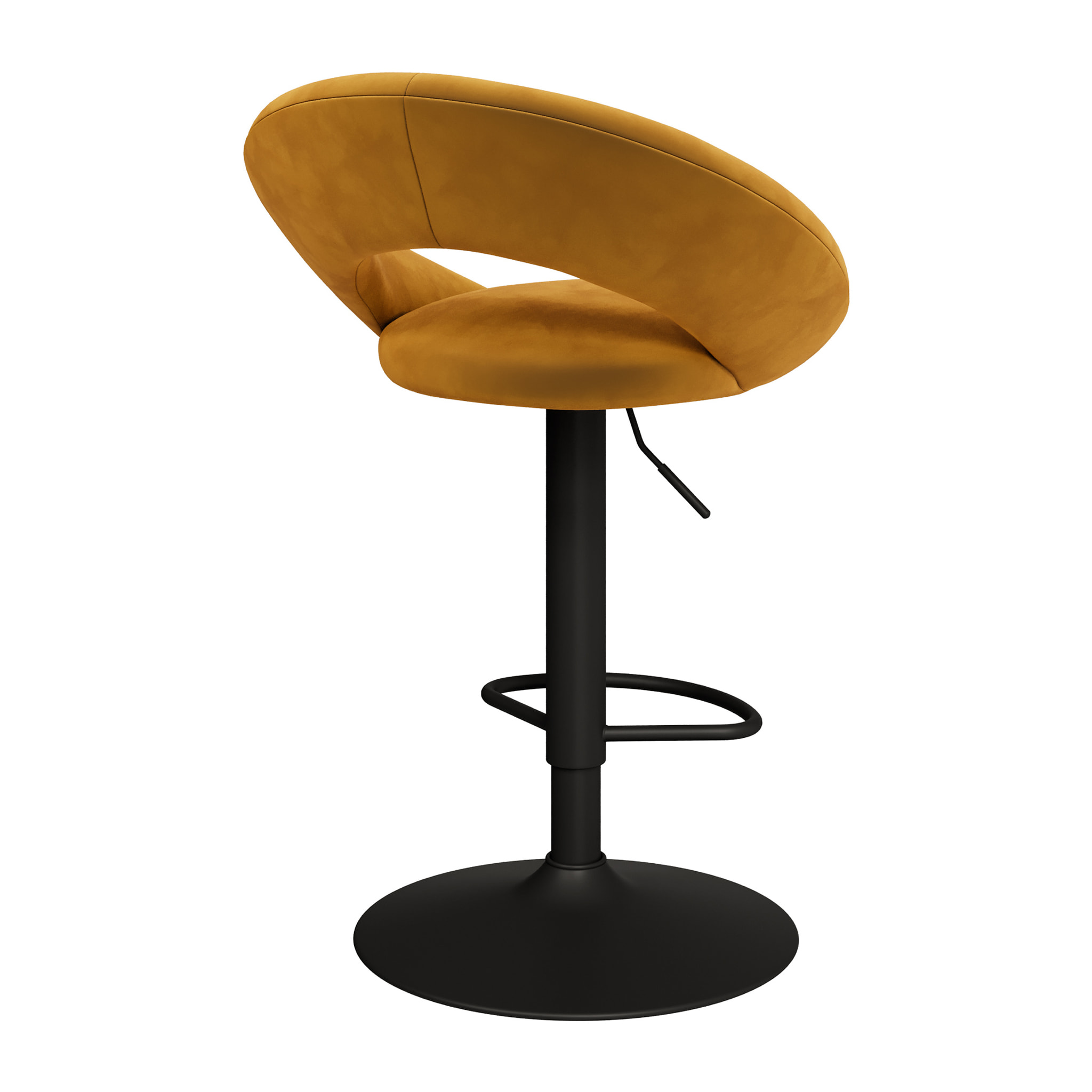Lot de 2 chaises de bar en velours jaune curry 61/76,5 cm - Cloclo