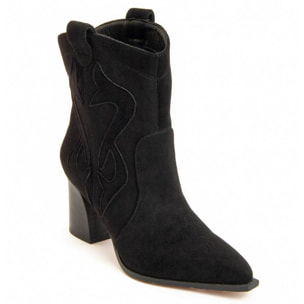 Botín De Tacón - Negro - Altura: 7 Cm