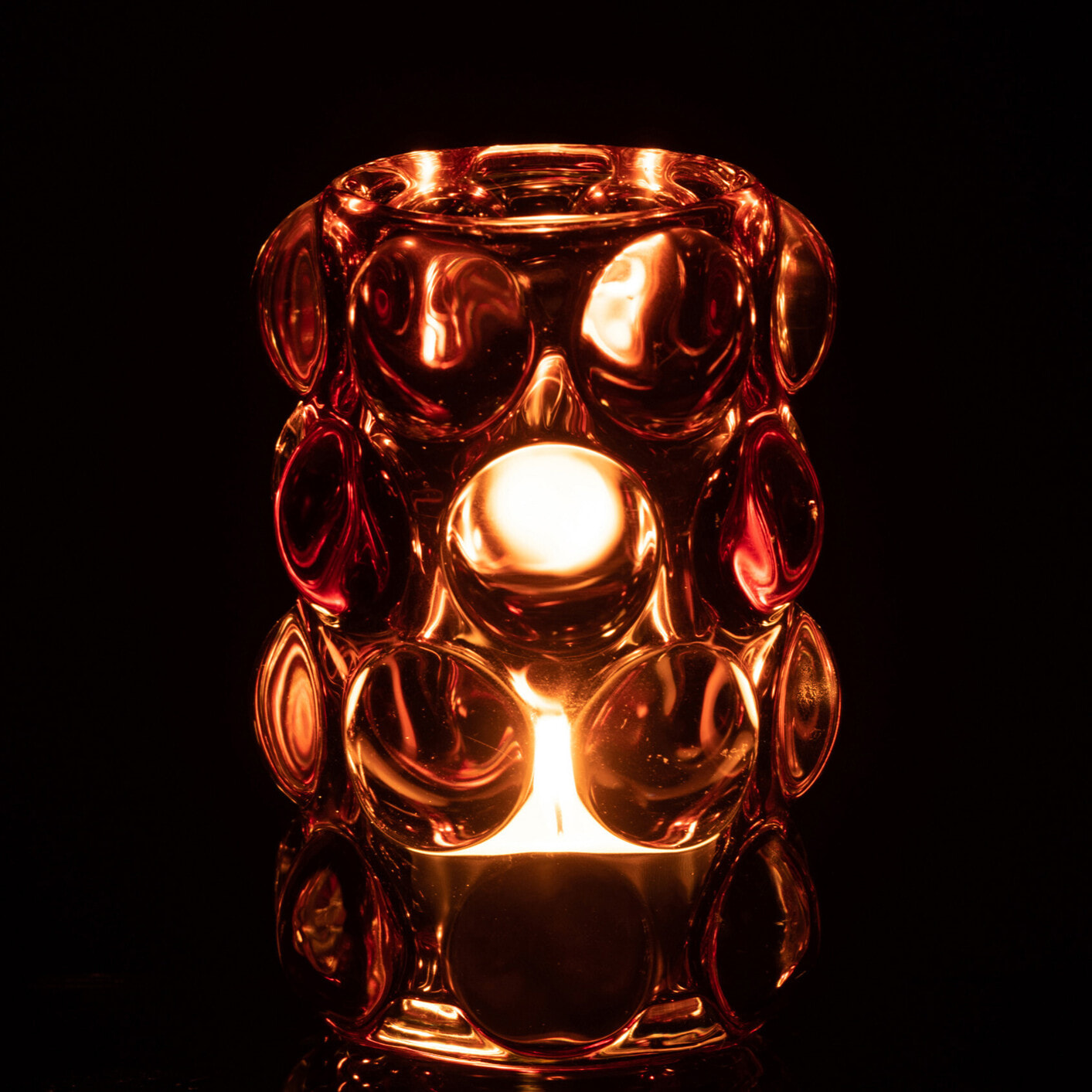 J-Line photophore Bollie - verre - rouge