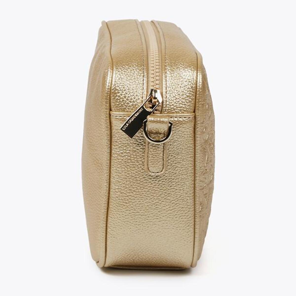 Borsa a tracolla monogrammi metallizzata