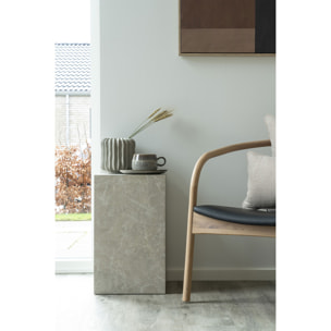 Tavolino d'appoggio Prague effetto marmo beige 30x30x50 cm