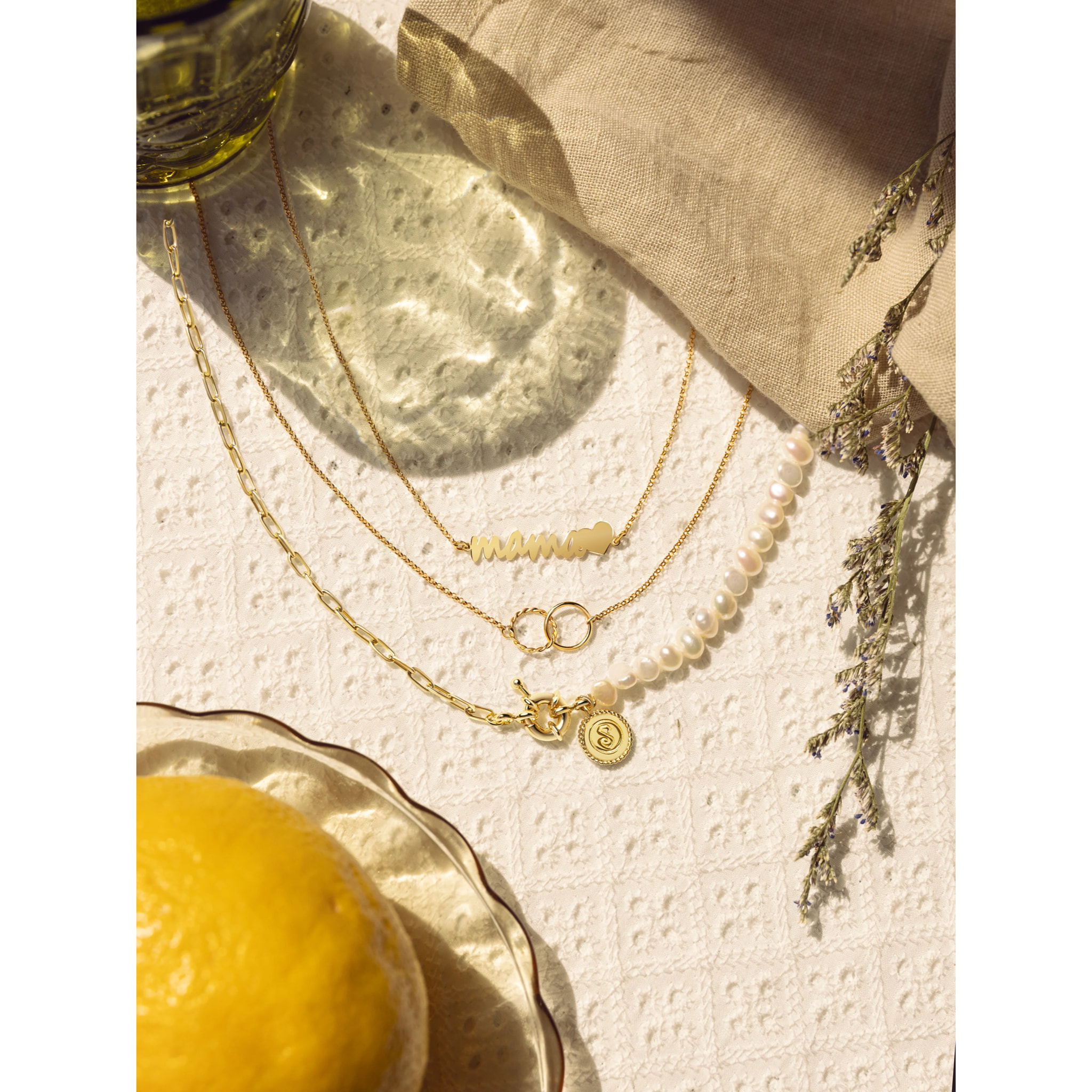 Collana Mom Heart Argento Placcato Oro