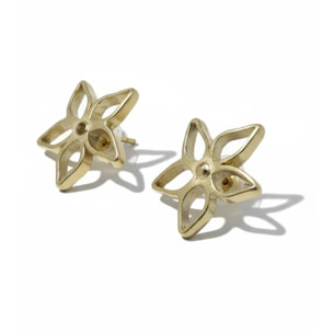 Pendiente presión Irregular Blom en dorado chapado latón