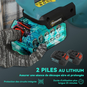Taille-haies sans fil 18V 2 batteries 3 Ah fournies lame asymétrique double action 51 cm - kit complet bleu