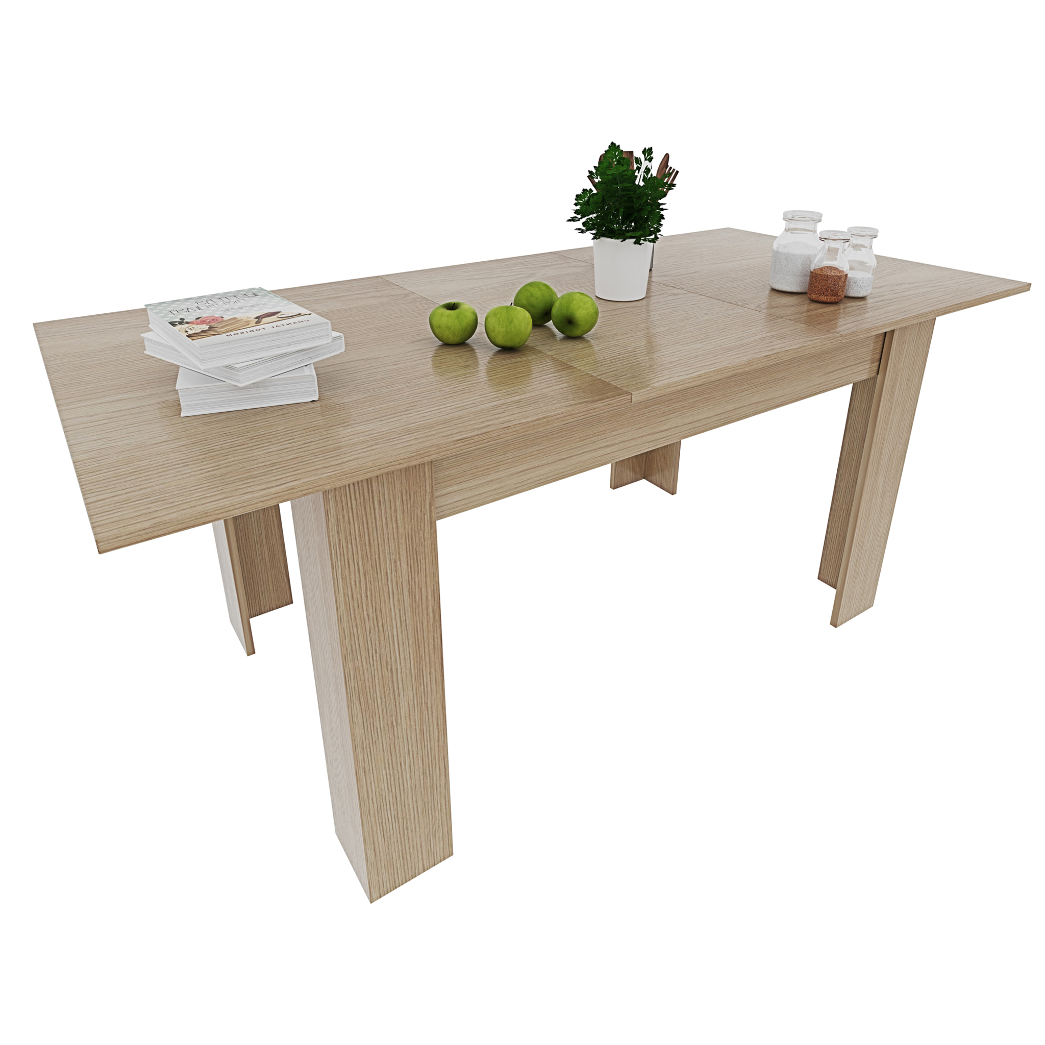 Tavolo da Pranzo Allungabile Estensibile Fino a 190 cm Tavolino Per 6 Persone Salotto Soggiorno Salone Design Moderno 190 x 78 x 90 cm Rovere