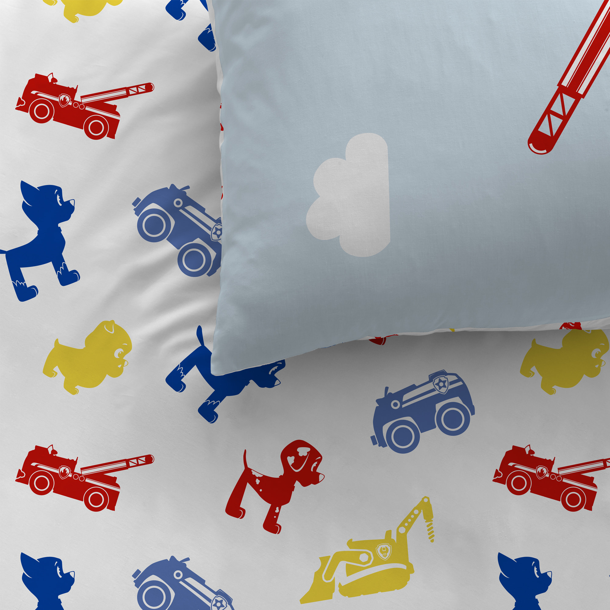 Parure de lit imprimée + drap housse 100% coton, PAT PATROUILLE PATBOY