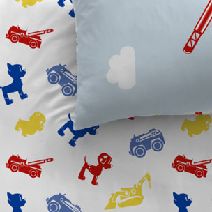 Parure de lit imprimée + drap housse 100% coton, PAT PATROUILLE PATBOY