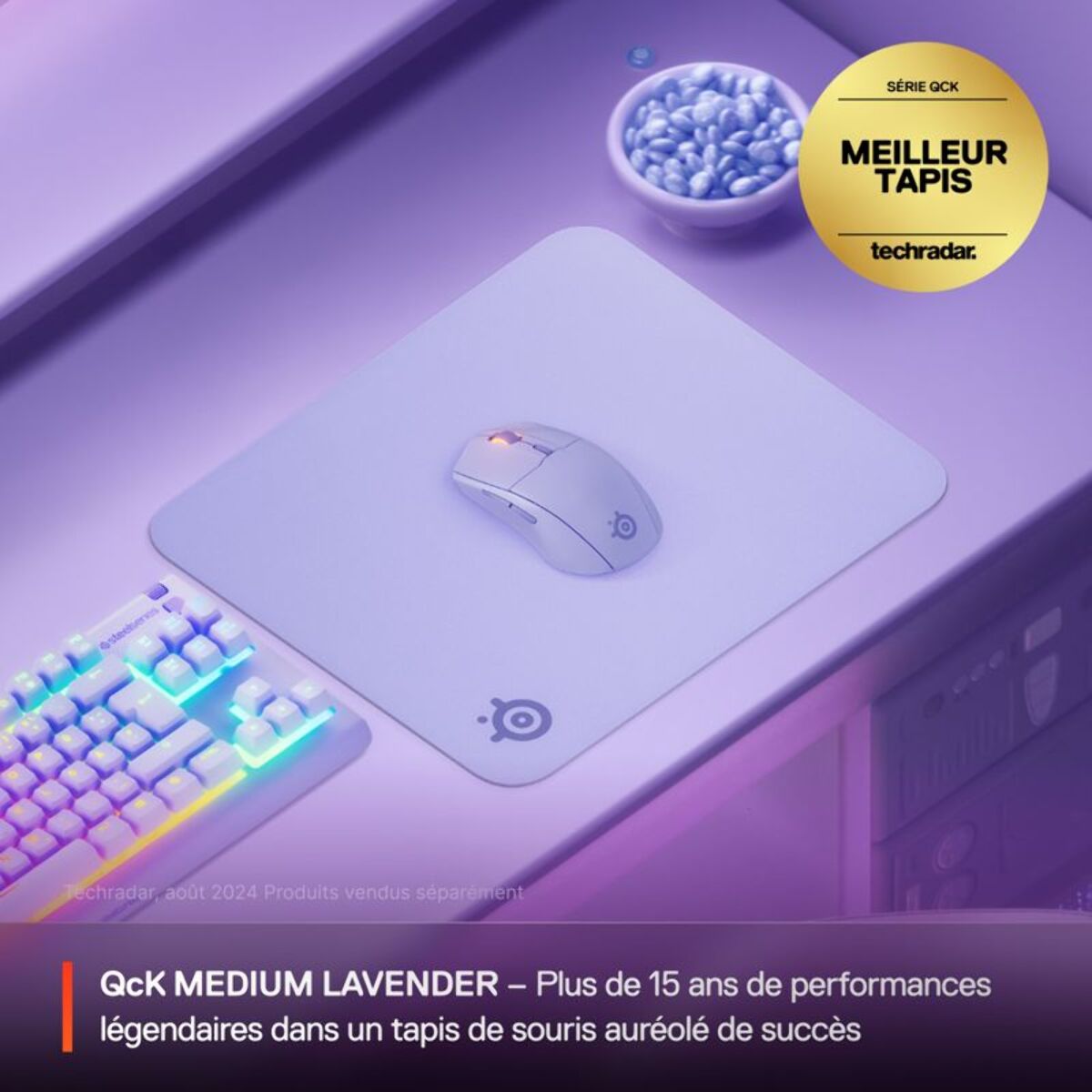 Tapis de souris STEELSERIES QcK M Lavande