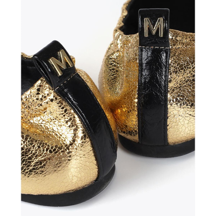 Ballerina a punta arricciata metallica