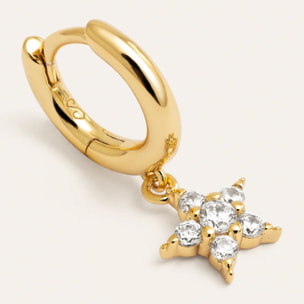 Pendiente Suelto Aro Starlight Plata Baño Oro