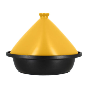 Tajine d24cm fond alu induction couvercle en céramique safran