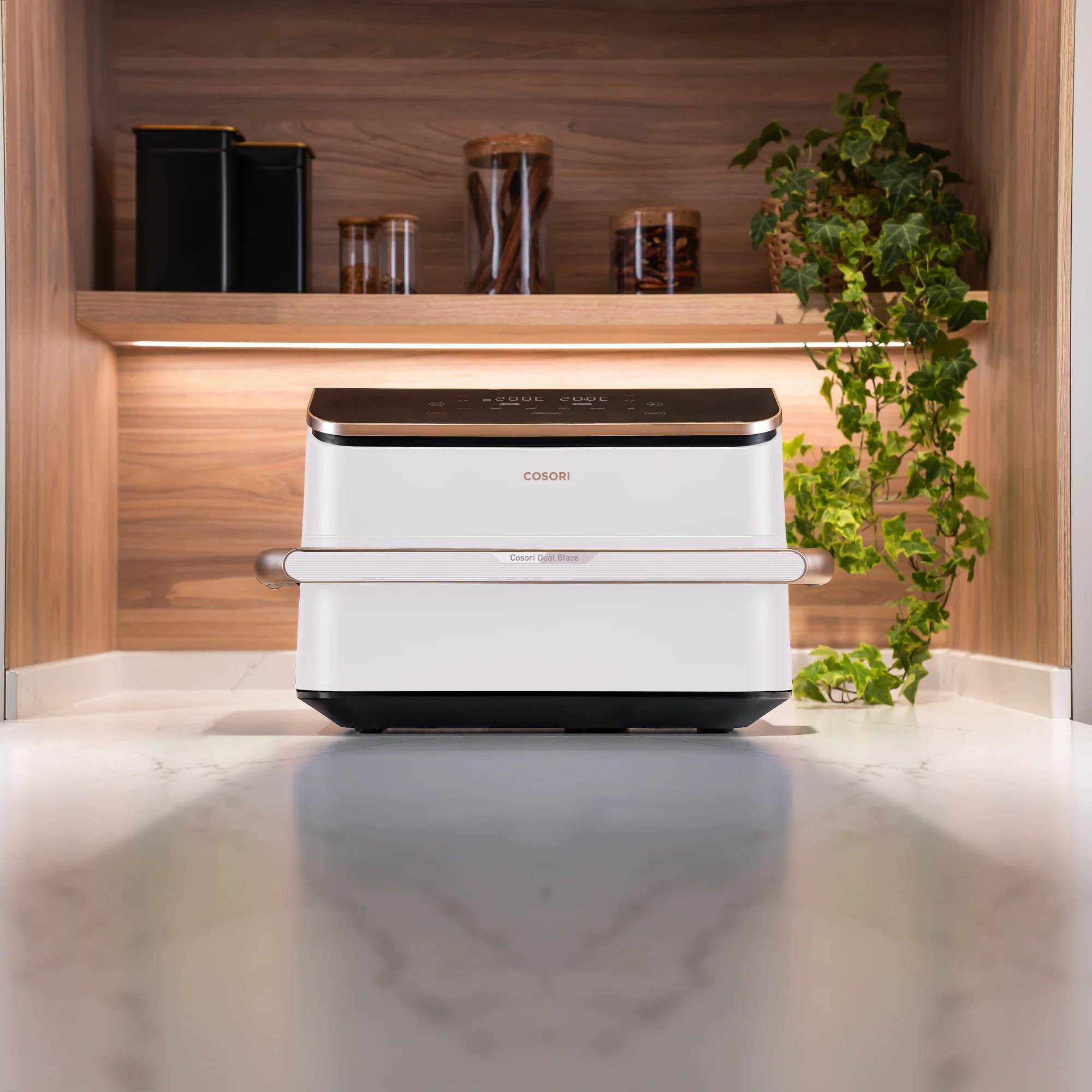 COSORI - Freidora de aire Dual Blaze Twinfry™ Chef Edition White con capacidad 10L