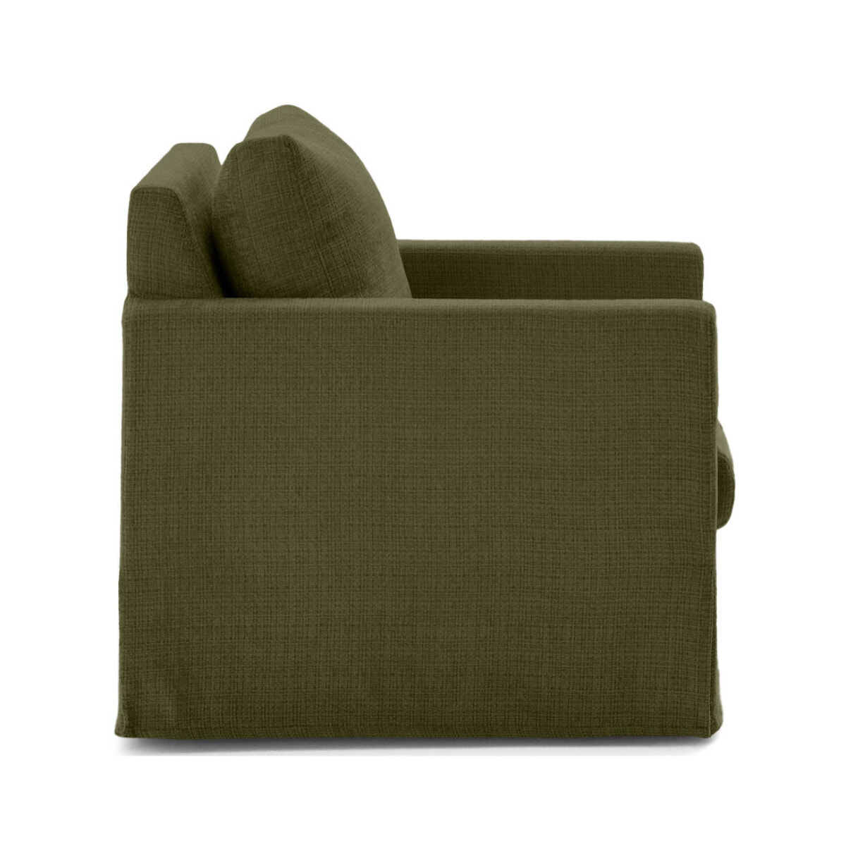 Serena - fauteuil déhoussable en velours texturé - Vert Olive