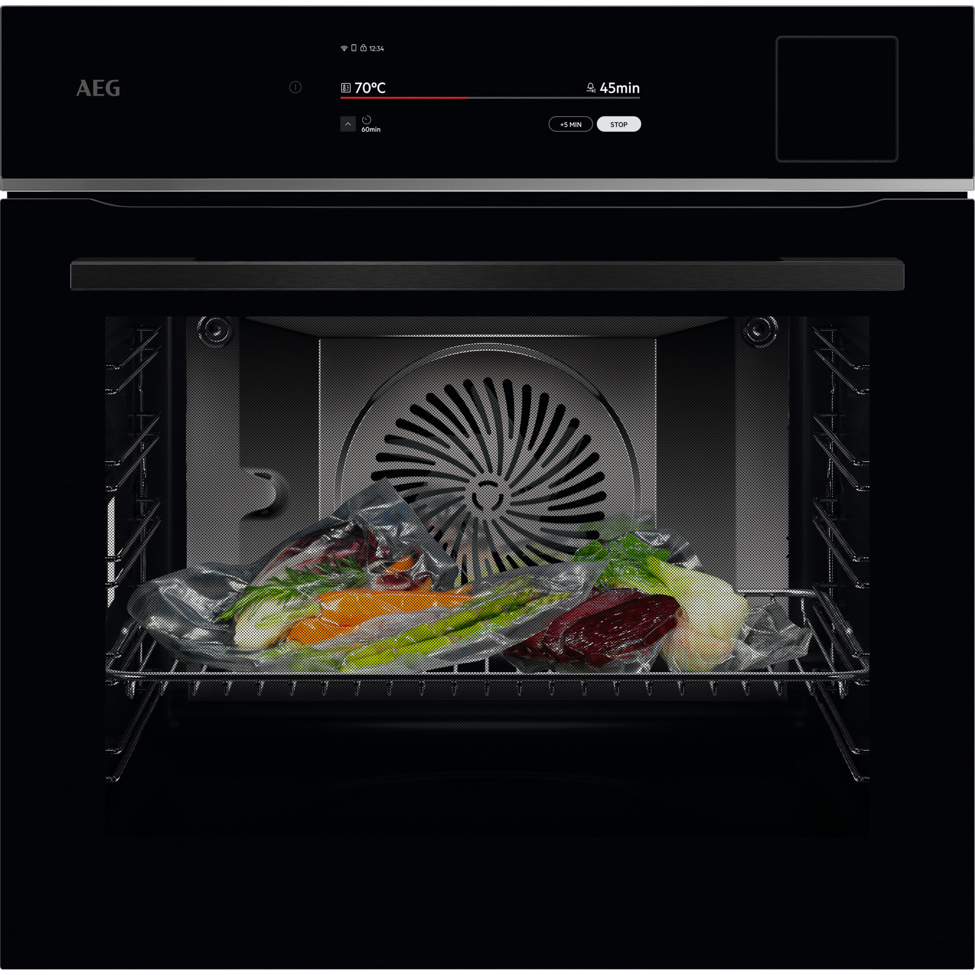 AEG Horno de vapor 9000 ProAssist con SteamPro con Display CookSmart Touch+ 7,8 '', con WiFi TP9SB831AB