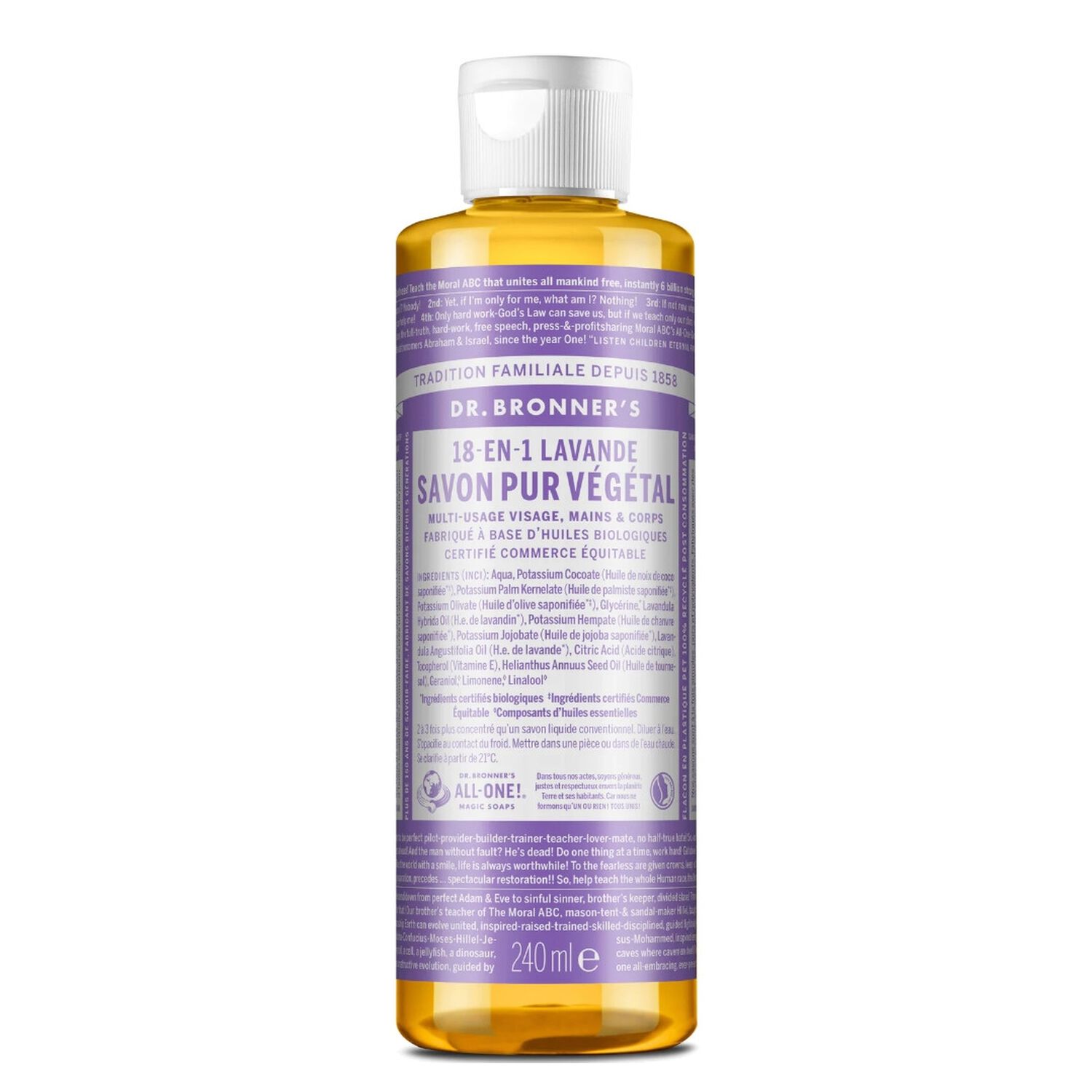 Savon liquide Lavande  - Un savon de Castille liquide naturel 18-en-1