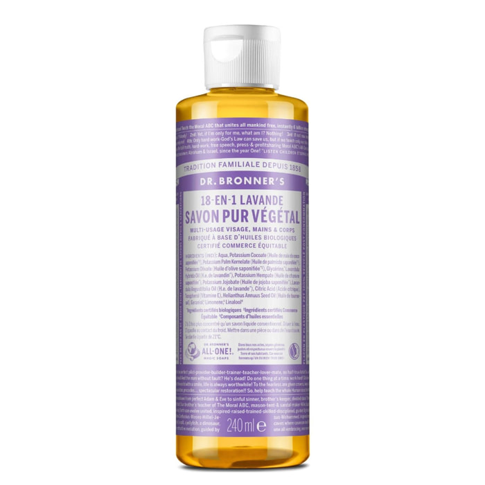 Savon liquide Lavande  - Un savon de Castille liquide naturel 18-en-1