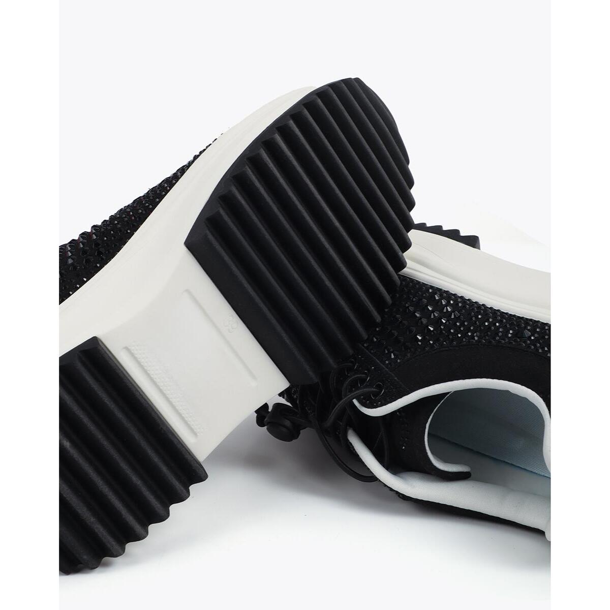 Sneakers nere con plateau e glitter