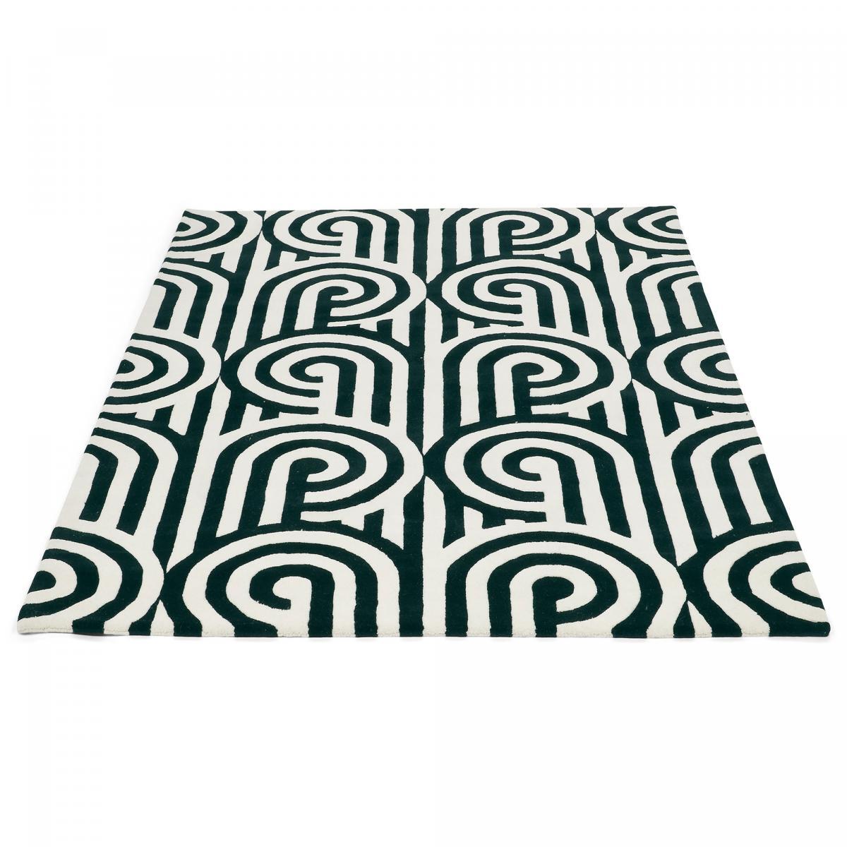 Tapis salon et chambre fait à la main en laine motif seventies