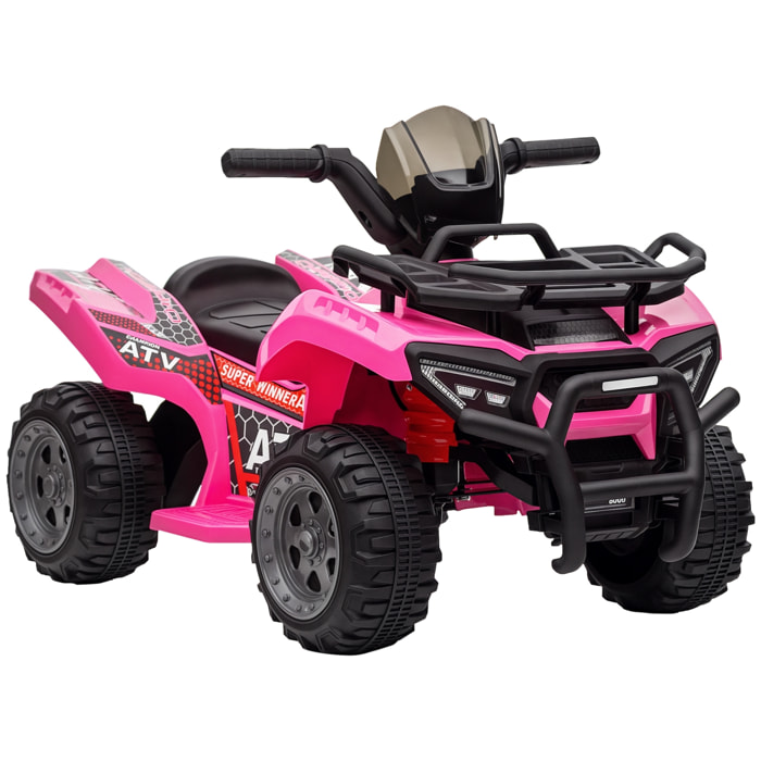 Quad Eléctrico para Niños de +18 Meses Vehículo Eléctrico a Batería 6V Infantil con Velocidad de 2 km/h y Avance 70x42x45 cm Rosa
